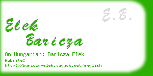 elek baricza business card